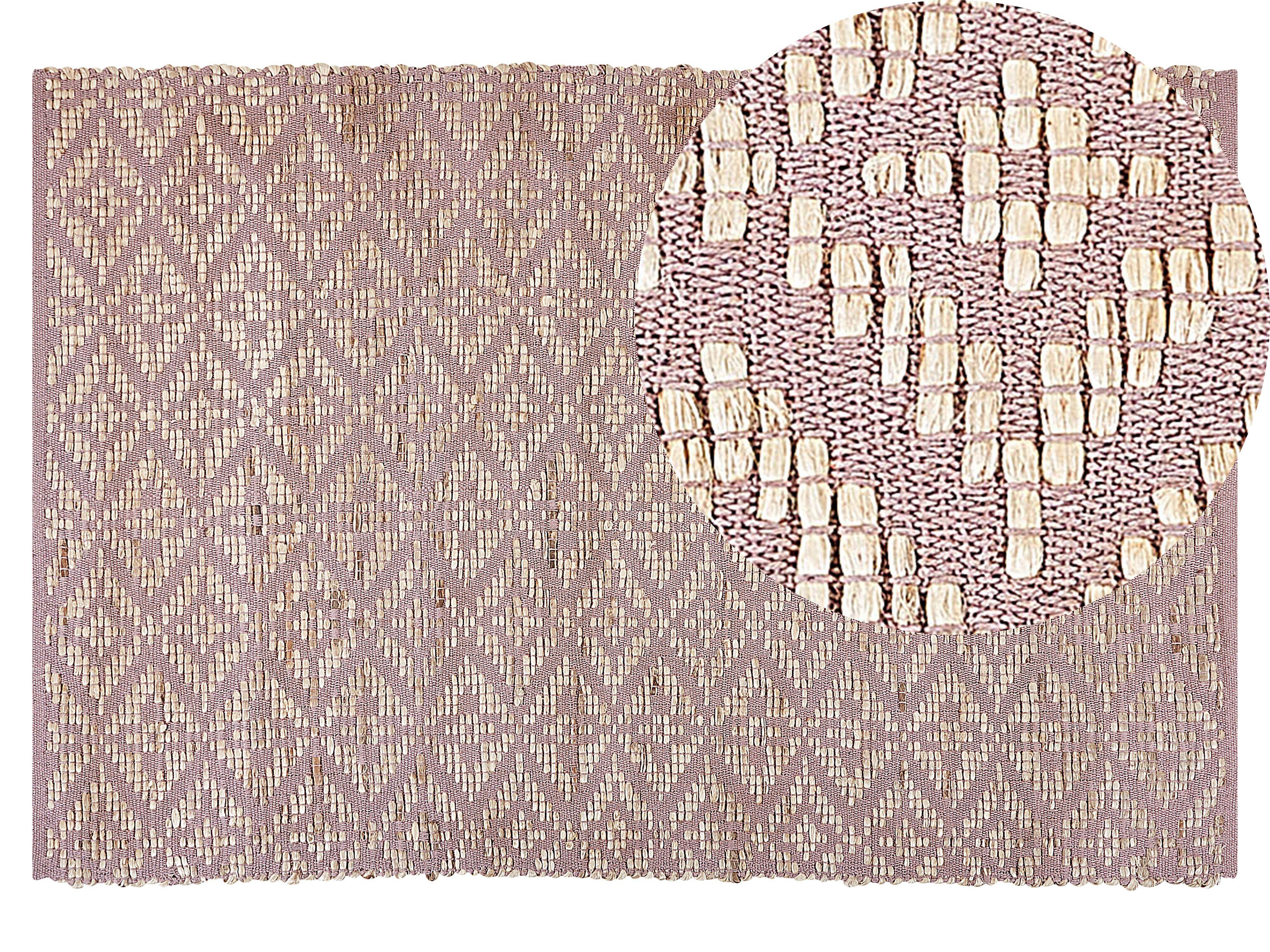 TEPPICH geflochten Gerze 200/140 cm - Pink, Textil (140/200cm) - Beliani