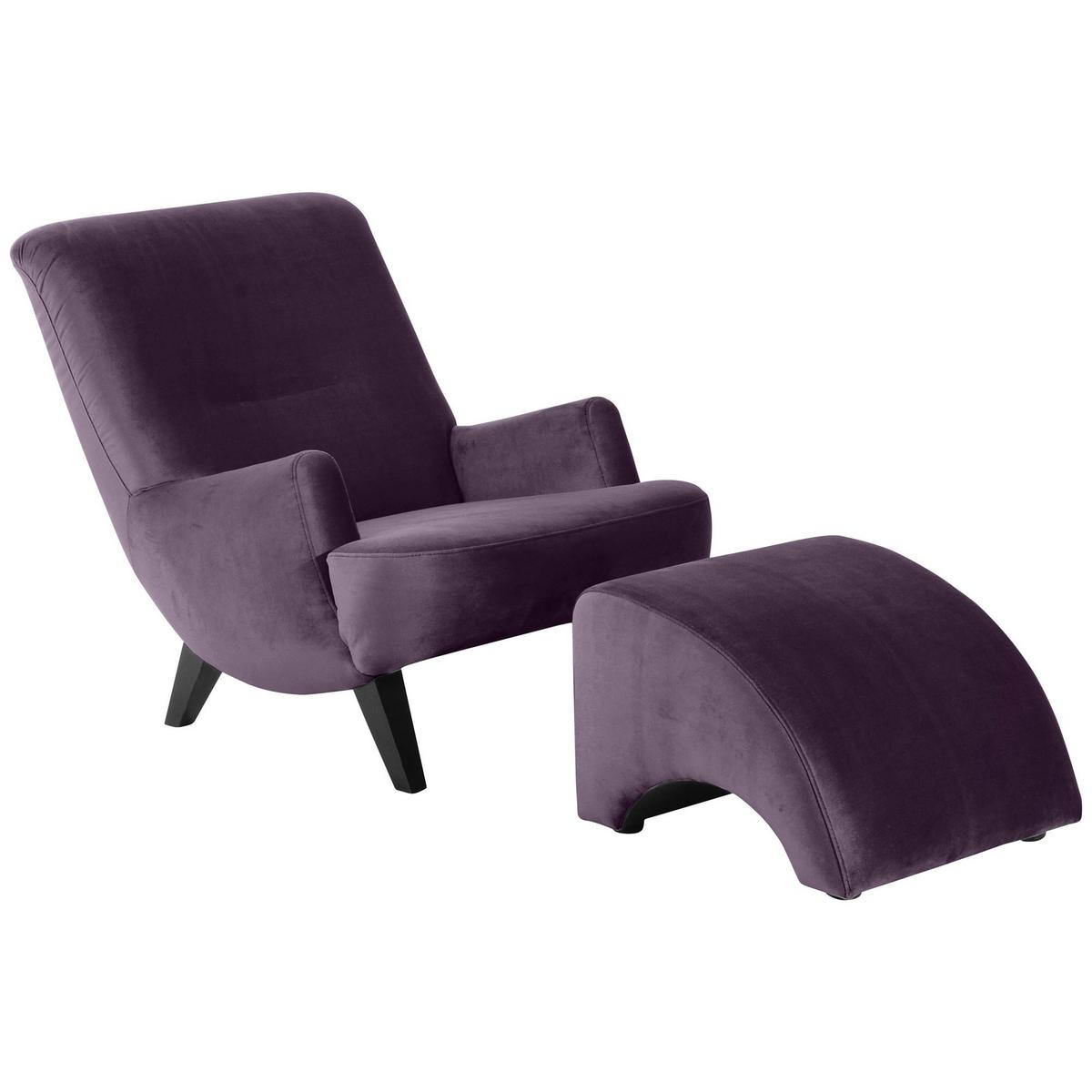 POLSTERHOCKER Kajsa Samtvelours purple - Lila, Kunststoff (52/37/54cm) - 58aufmkessel