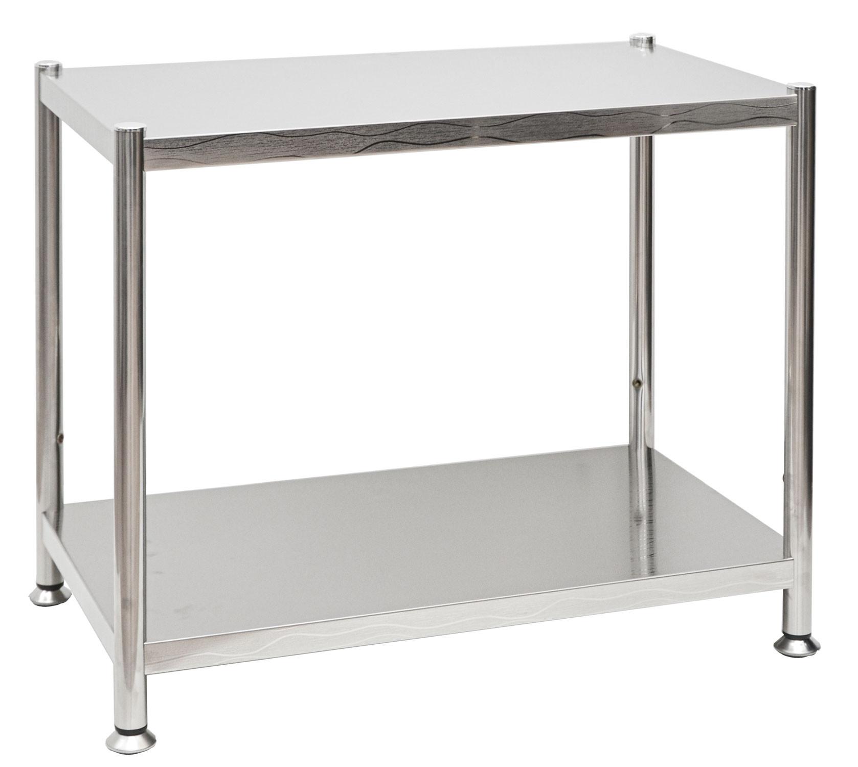 EDELSTAHL-REGAL 61x36x50 cm bis 60kg inkl. 2 Ebenen - Grau, Metall (36/50/61cm) - shelfr
