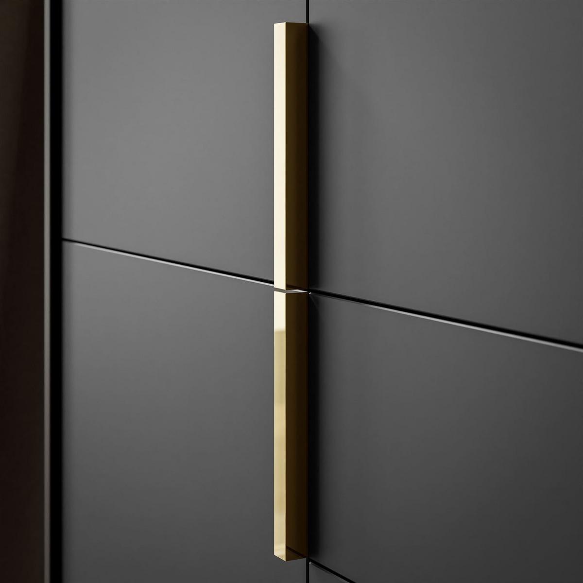 CHEST of drawers MIRACLE 3D3S mit Schubladen dreitrürig Schwarz - Schwarz, Holzwerkstoff (104/134/39cm) - Lookway