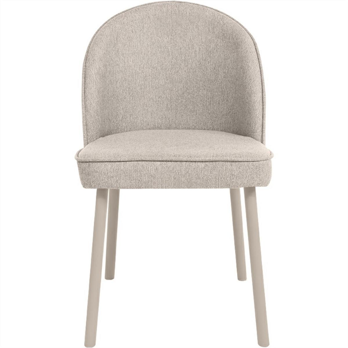 STUHL Luna, Polsterstuhl für das Esszimmer mit kaschmirfarbenen Holzbeinen, Beige - Kaschmir/Beige, Holz (51/87/46cm) - Beautysofa