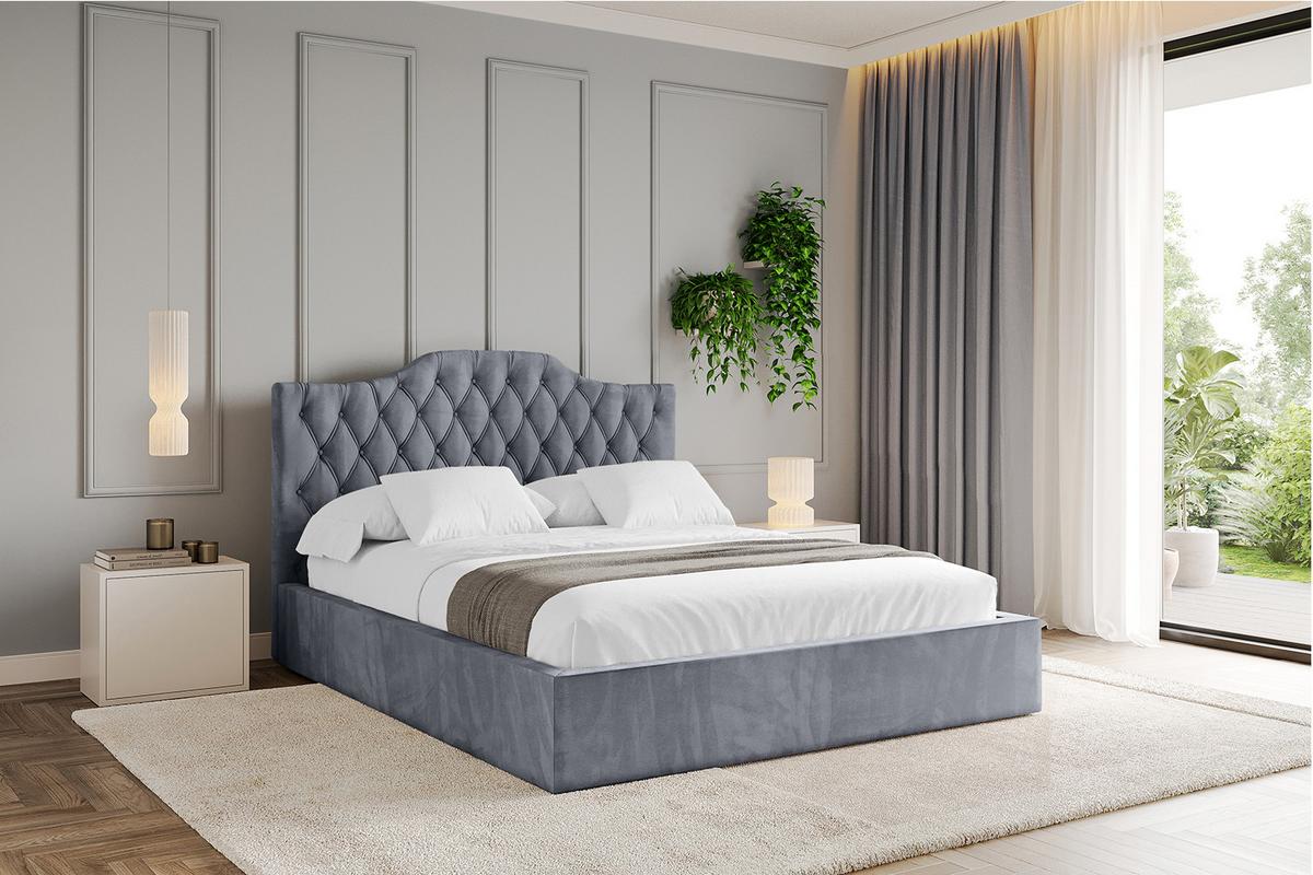 POLSTERBETT mit Bettkasten und Lattenrost, Boxbett ohne Matratze - FALIO 120x200 Grau - Grau, Holzwerkstoff/Textil (120/200cm) - ALTDECOR