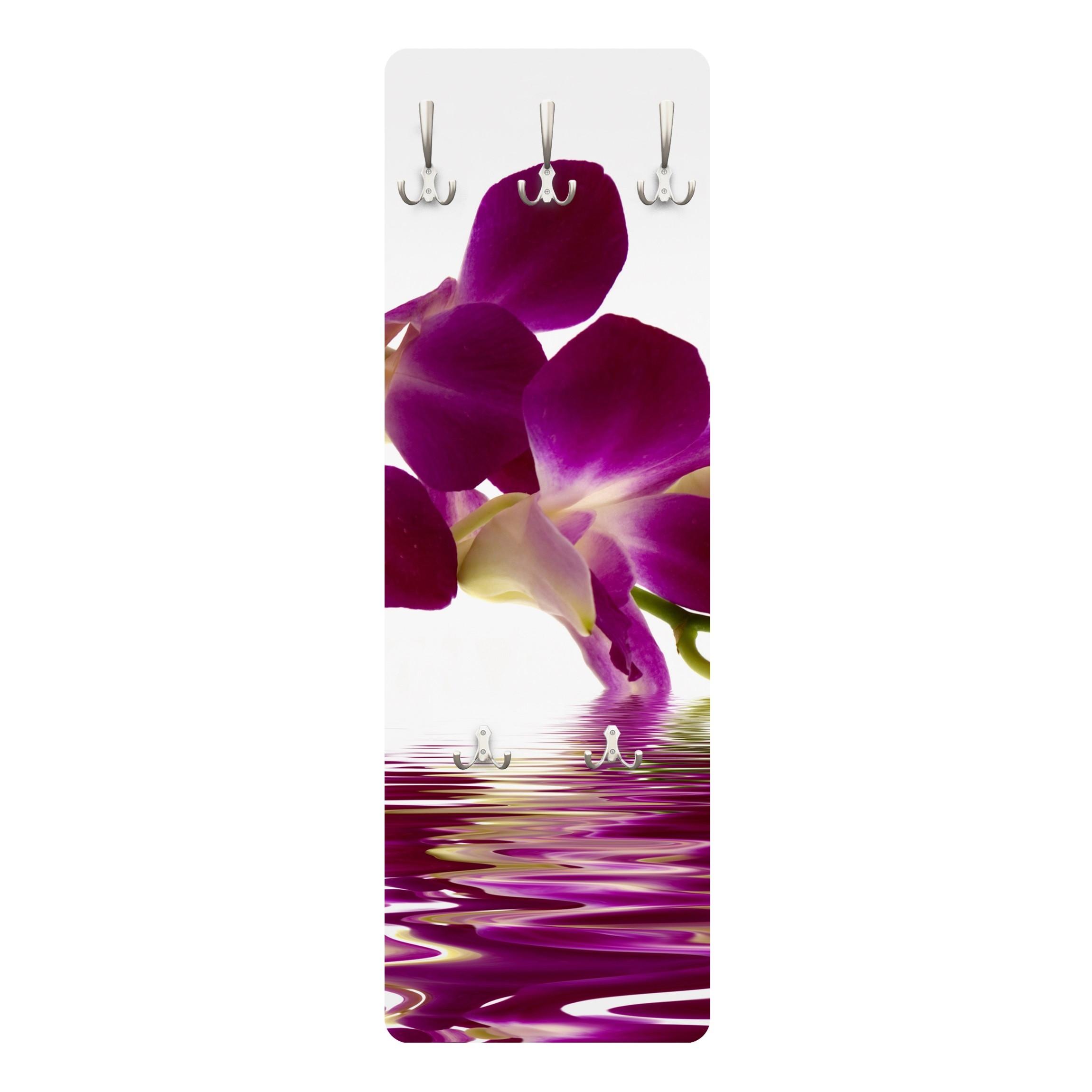 WANDGARDEROBE - Pink Orchid Waters 34/105 cm - Violett, Holzwerkstoff (34/105/1.6cm) - Bilderwelten