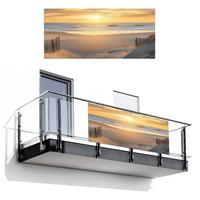 BALKON-SICHTSCHUTZ Strand - Dünen - Sonnenuntergang Witterungsbeständig 200x90 cm - Sandfarben, Kunststoff (200/90cm) - MuchoWow