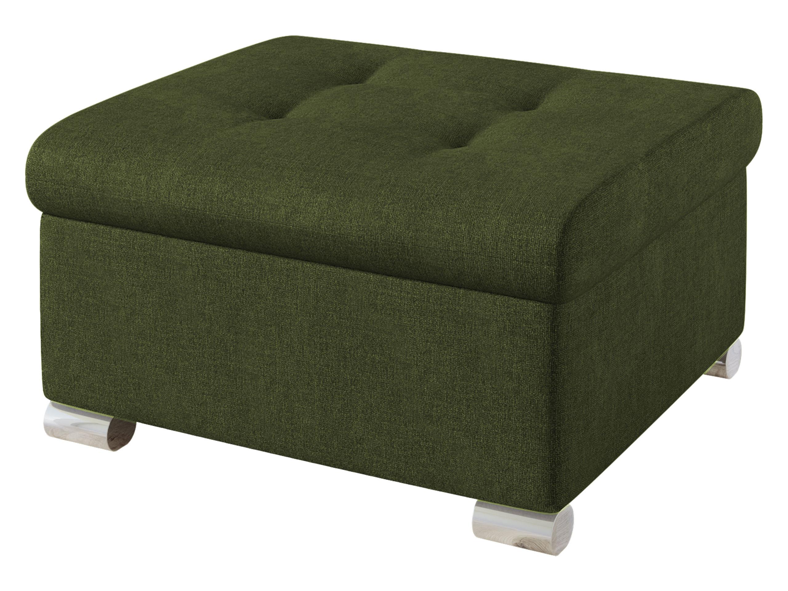 POLSTERHOCKER Niko Klein - Silberfarben/Grün, Holz/Textil (70/41/68cm) - MIRJAN24