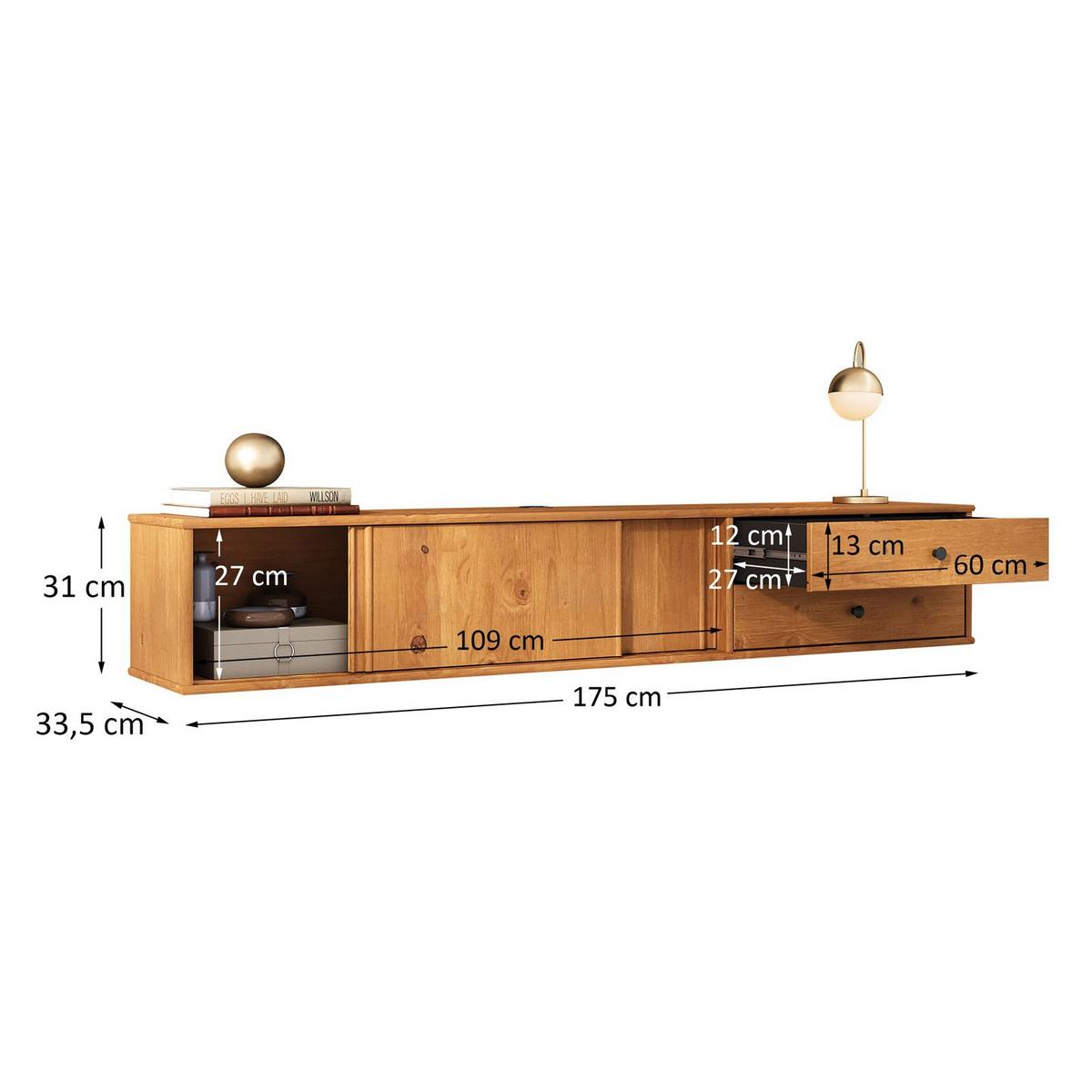 LOWBOARD SIMONA Eiche - Eichefarben, Holz (175/31/34cm) - IDIMEX