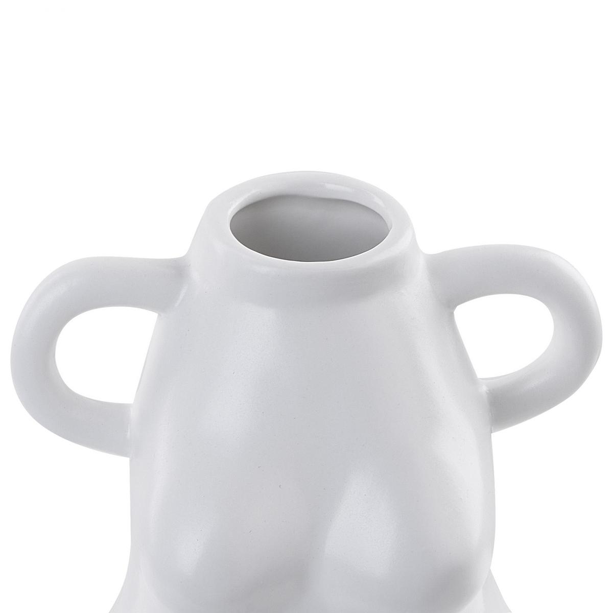 BLUMENVASE Porzellan weiß Aigio - Weiß, Keramik (25cm) - Beliani