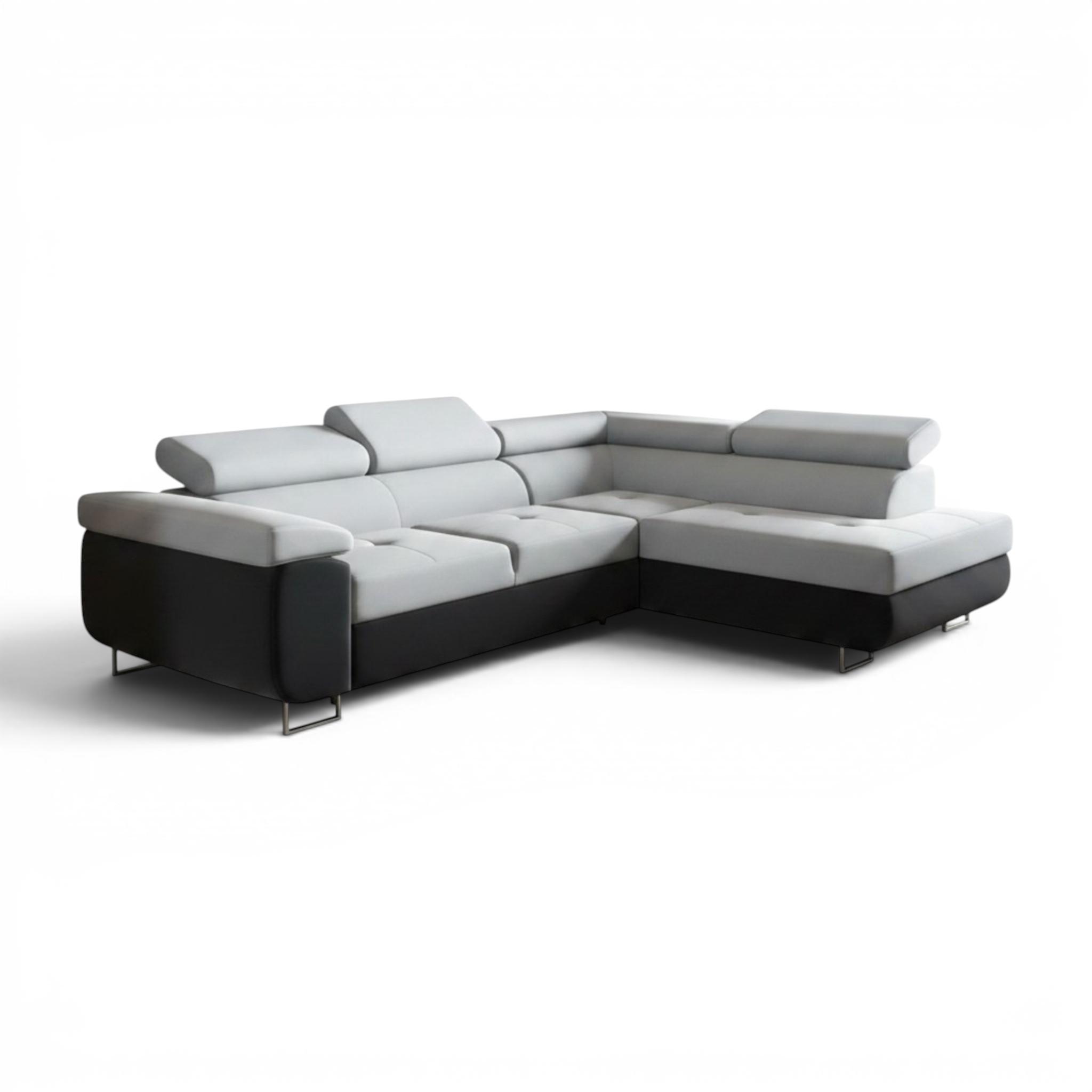 ECKSOFA Jade Mit Schlaffunktion - Anthrazit, Holzwerkstoff/Textil (275/202cm) - Fun Möbel