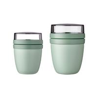 LUNCHPOT MINI + REGULAR Ellipse Nordic Sage 2-tlg. - Mintgrün, Kunststoff (2/2/2cm) - Mepal