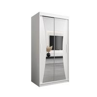 SCHWEBETÜRENSCHRANK 200/100/62 2-türig - Silberfarben/Weiß, Holz/Kunststoff (100/200/62cm) - MÖBEL KRYSPOL
