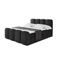BOXBETT mit Matratze H4 und Lattenrost - NINA-Z - 180x200 cm Casablanca - Schwarz - Schwarz Hochglanz, Holzwerkstoff (180/200cm) - ALTDECOR