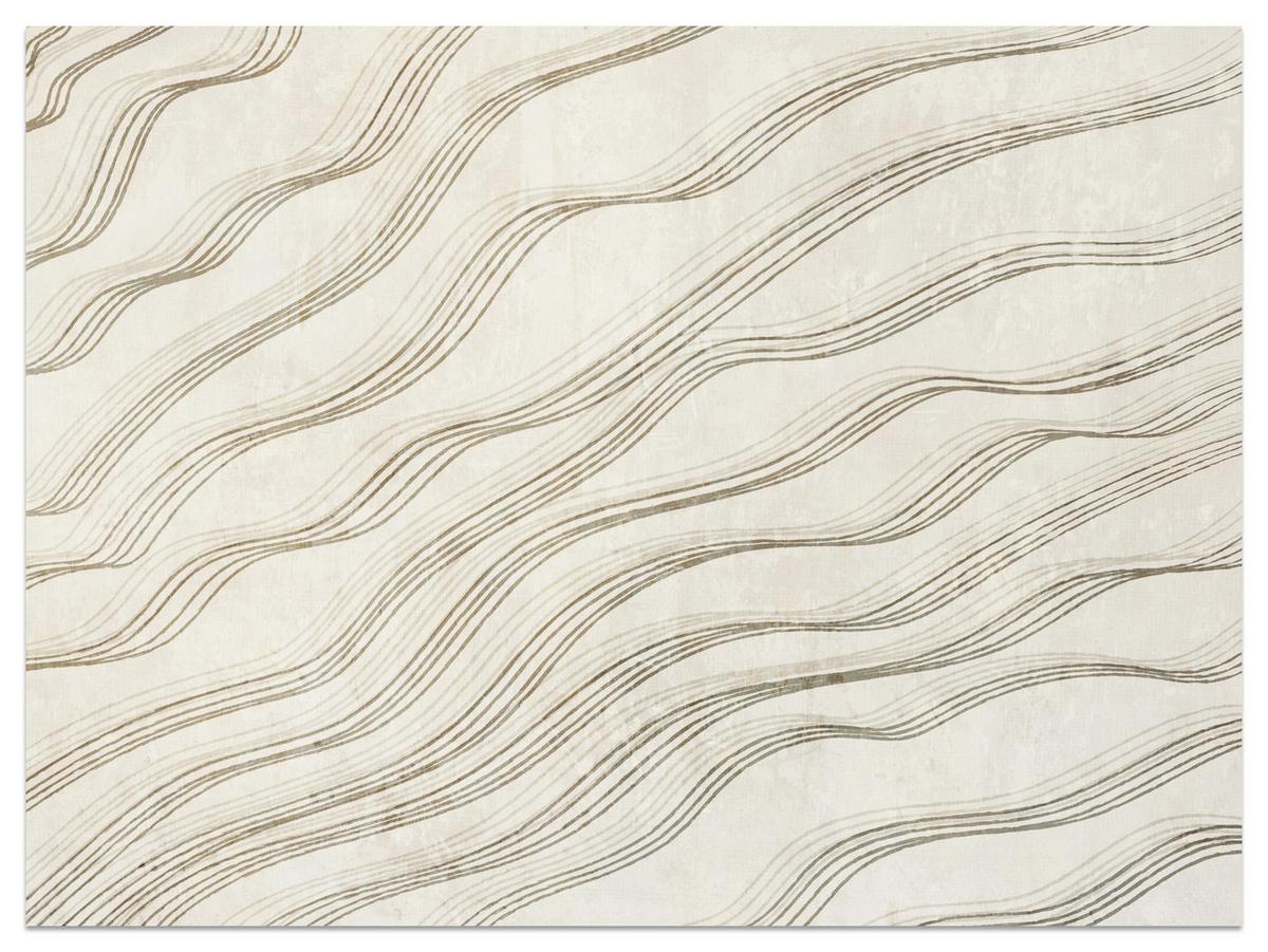 FOTOTAPETE für Wohnzimmer Beige Wellen Abstraktion 300x210 - Beige, Papier (300/210cm) - Muralo