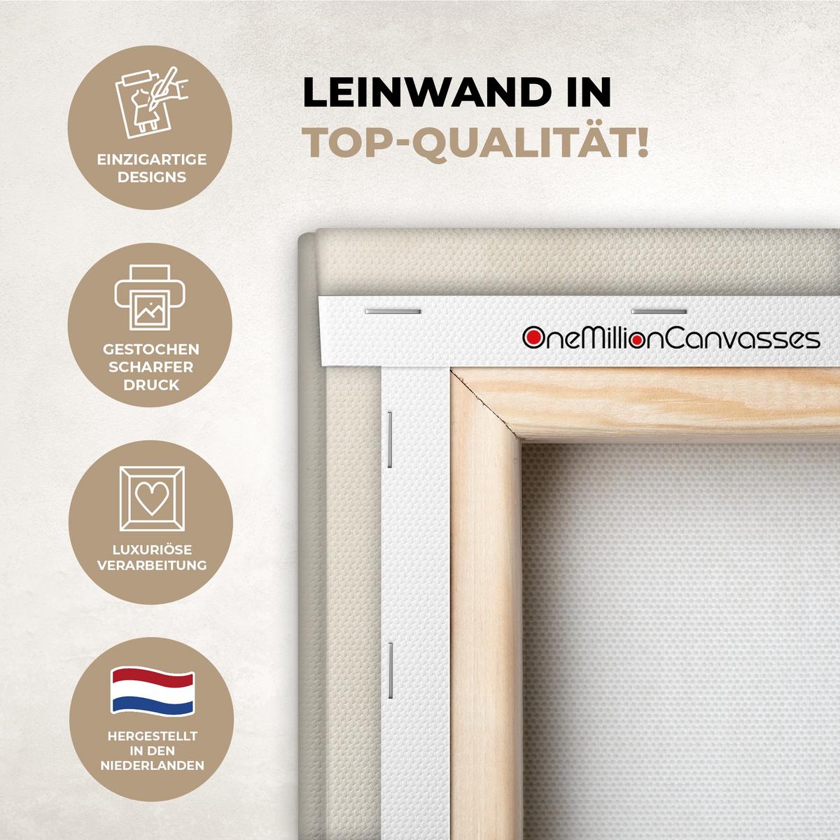 LEINWANDBILD Japandi - Bambus - Beige Wandbilder 80x60 cm - Eukalyptusholzfarben, Textil (80/60cm) - MuchoWow