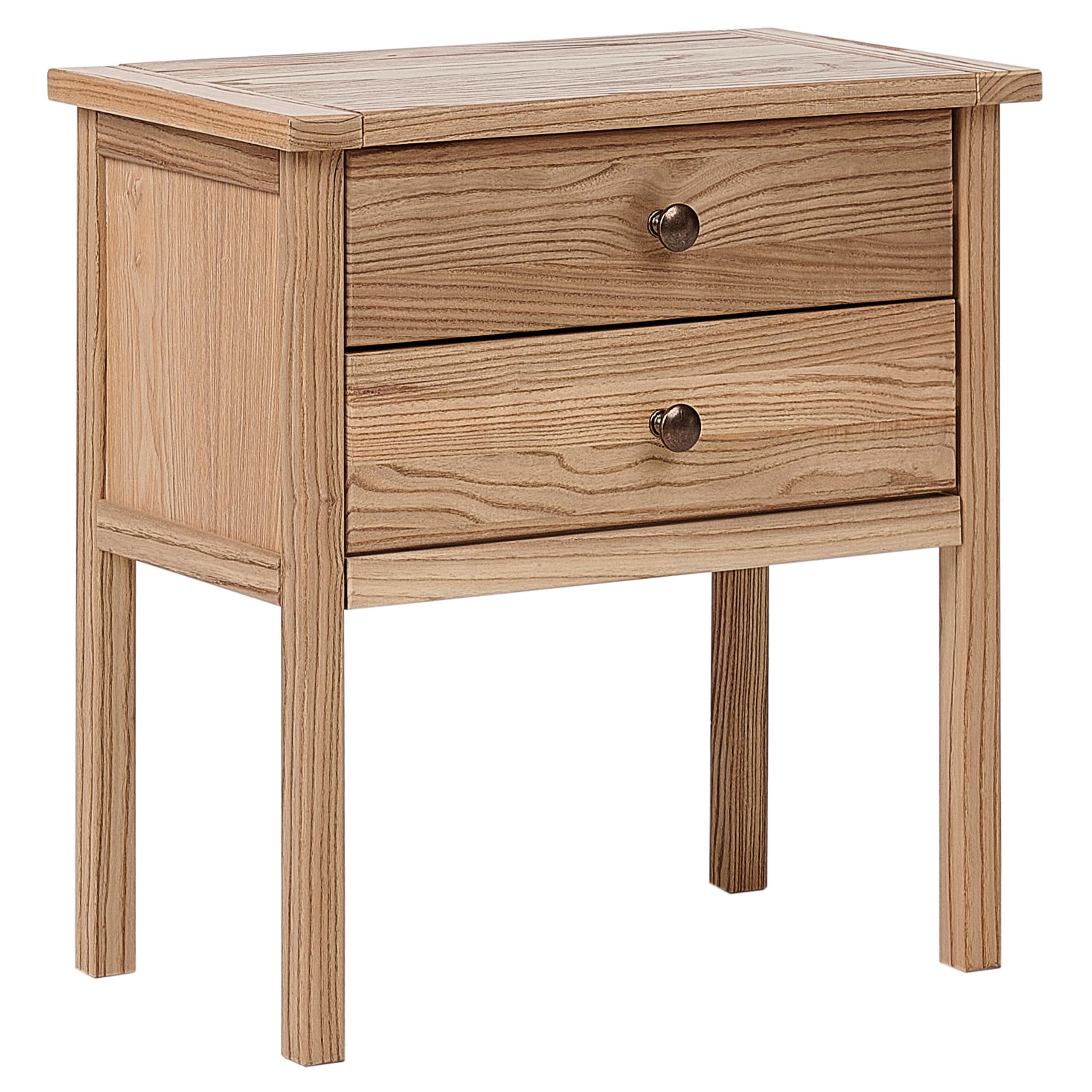 NACHTTISCH mit 2 Schubladen Sassafrasholz Braun Salton - Braun, Holz (31/53/55cm) - Beliani