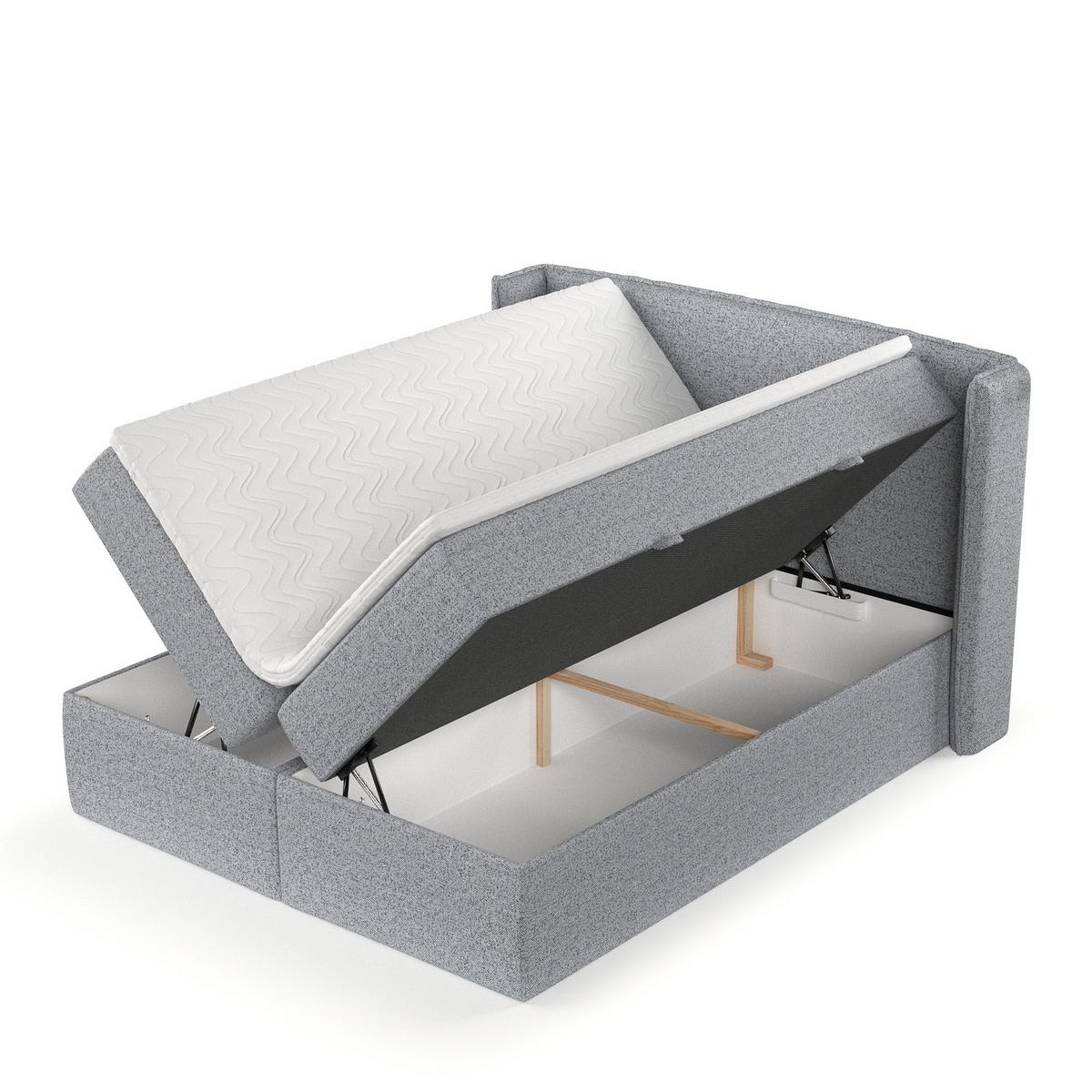 BOXBETT Viva 200/200 cm Grau im Riva Stoff - Schwarz/Grau, Holz/Holzwerkstoff (200/200cm) - AltaBeds