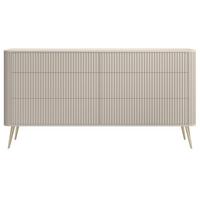 KOMMODE Ovarlo Greige mit Metallbeinen 168 cm - Taupe/Goldfarben, Holzwerkstoff/Metall (168/83.8/38cm) - Selsey