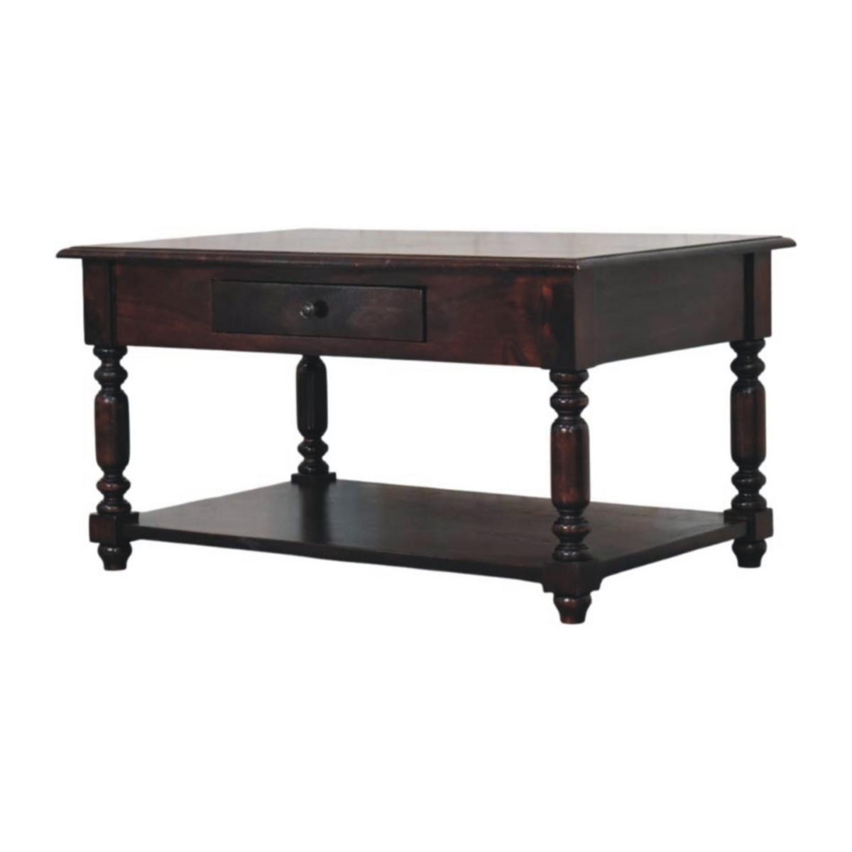 KONSOLENTISCH Rich-Cherry-Finish, 1 Schublade, 1 großes offenes Regal, Dunkelbraun - Dunkelbraun, Holz (85/55/45cm) - Artisan Furniture