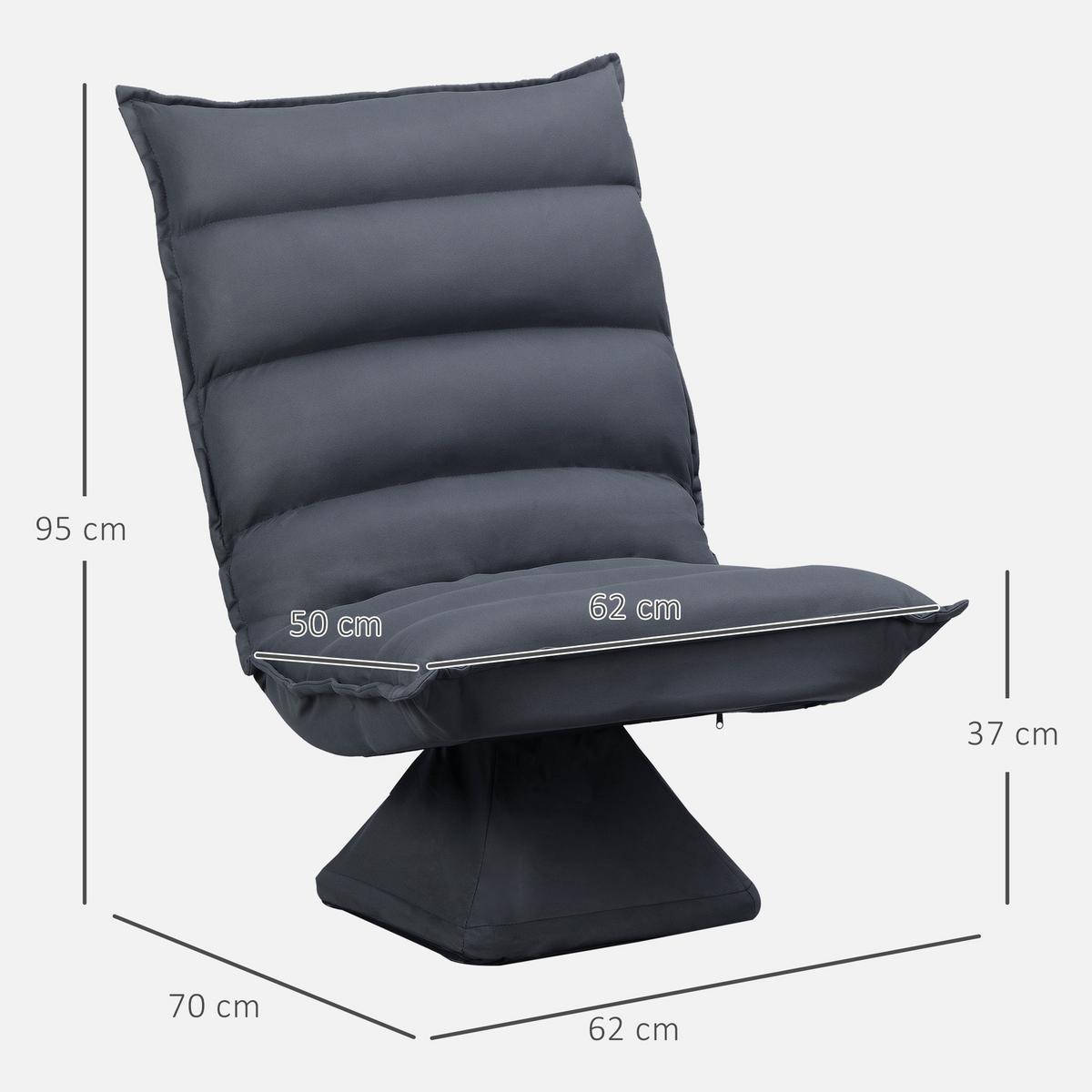 SESSEL mit 360° drehbarem Sockel Meditationsstuhl Dunkelgrau - Dunkelgrau, Metall (70/95/62cm) - HOMCOM
