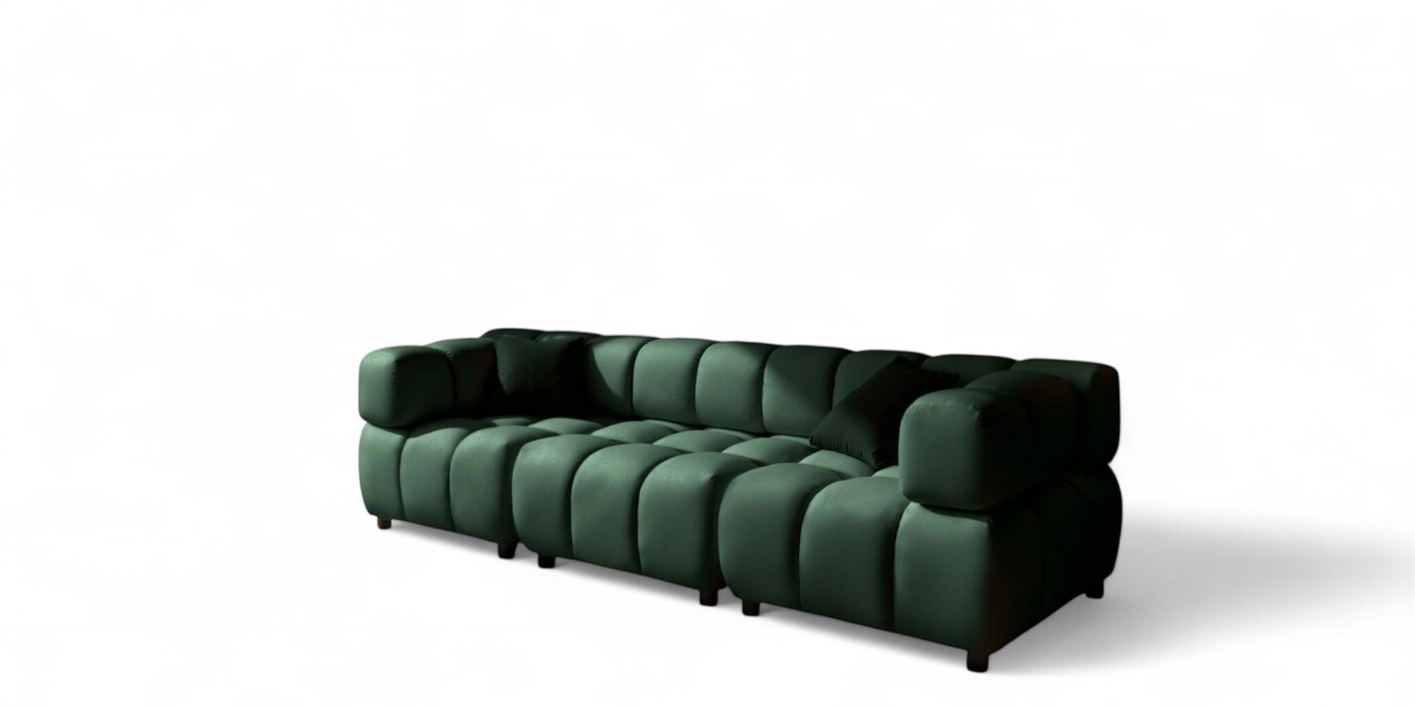 SOFA 3-sitzer Flow - Grün, Holzwerkstoff/Textil (288/71/96cm) - Fun Möbel