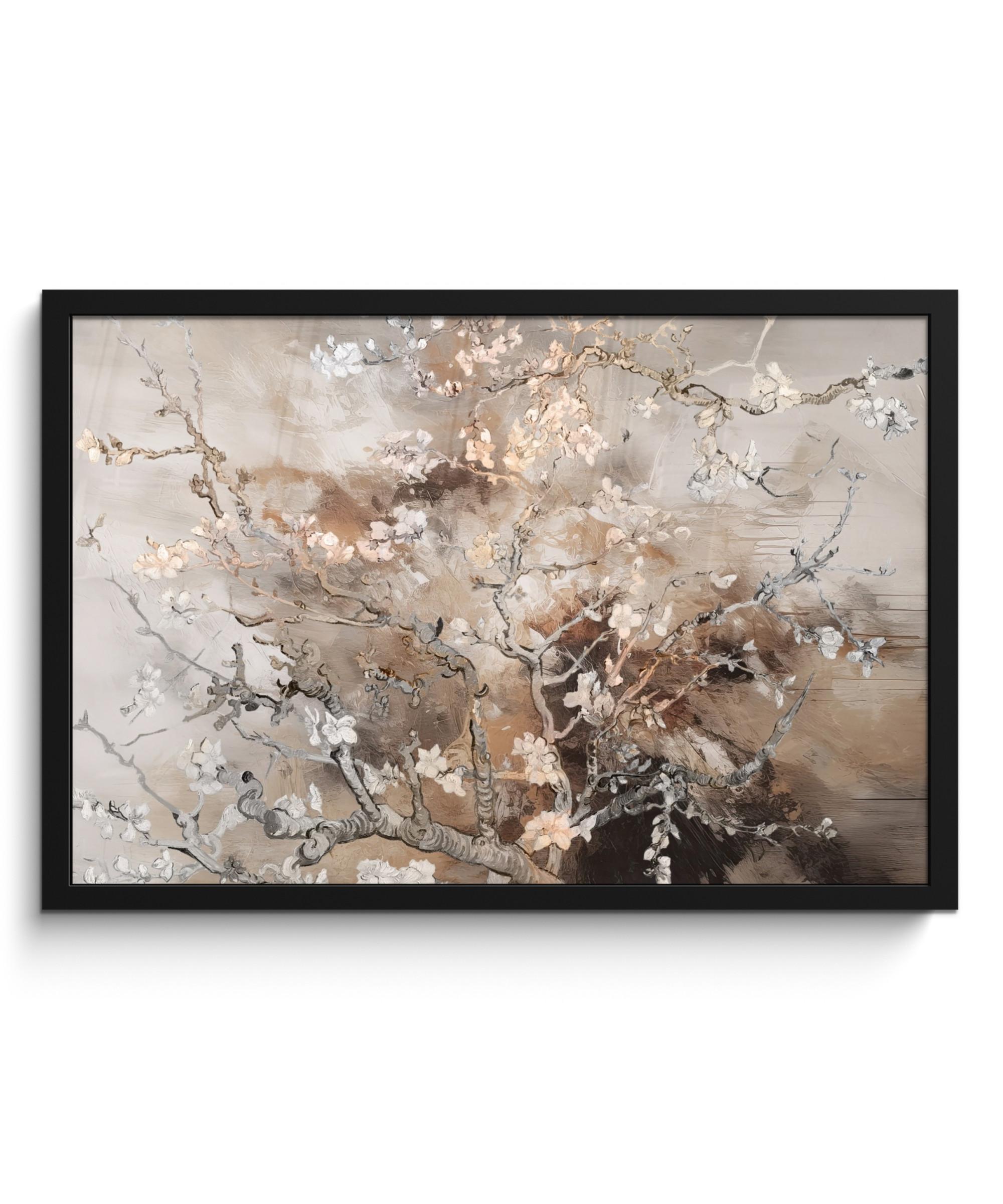 POSTER MIT RAHMENGERAHMTES BILD Mandelblüte - Kunst - Van Gogh - Beige - Abstrakt 60x40 cm - Braun, Papier (60/40cm) - MuchoWow