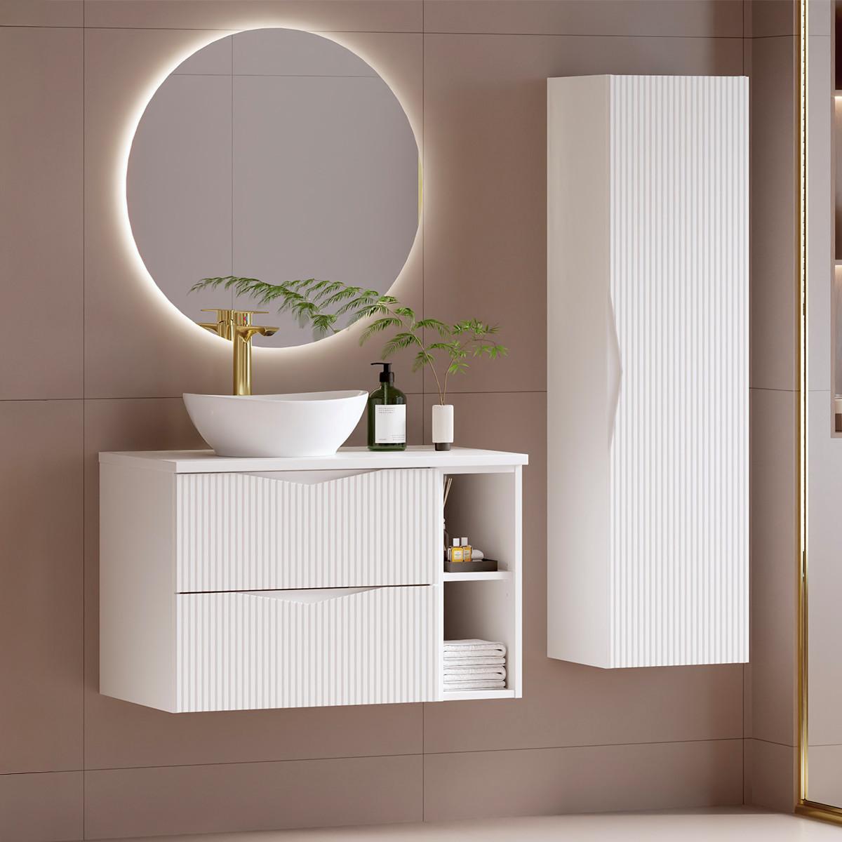 WASCHTISCHUNTERSCHRANK 80.6cm Tao Weiß - Weiß, Holzwerkstoff (80.6/52.2/46.5cm) - Petits-meubles