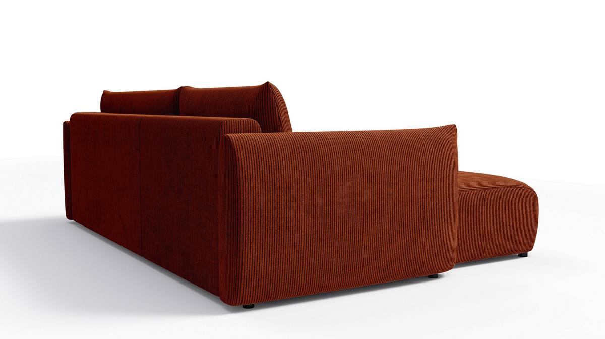 ECKSOFA TAUER 3-Sitzer rechts, orange - Schwarz/Orange, Holz/Textil (248/173cm) - Wozimo