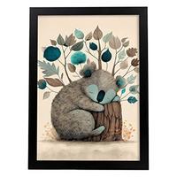 POSTER Koala Im Präzisionsstil. A4 Rahmenlos - Klar, Papier (29.7/5/21cm) - Nacnic