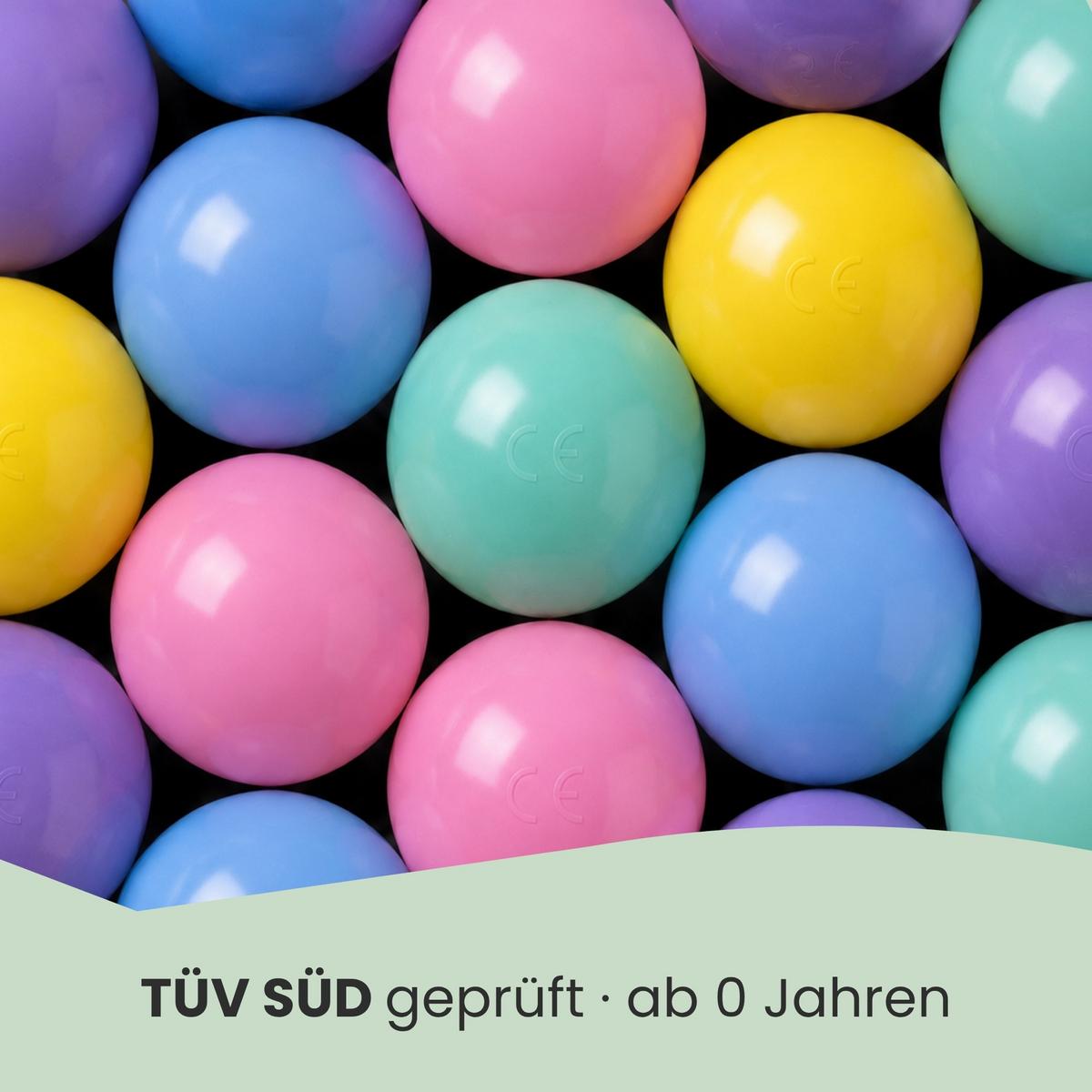 BÄLLEBAD-BÄLLE 100 Stück, Macaron, 5.5cm - Multicolor, Kunststoff (5.5/5.5/5.5cm) - Littletom