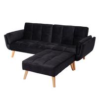 SCHLAFSOFA Schwarz - Schwarz, Textil (218/175cm) - MCW