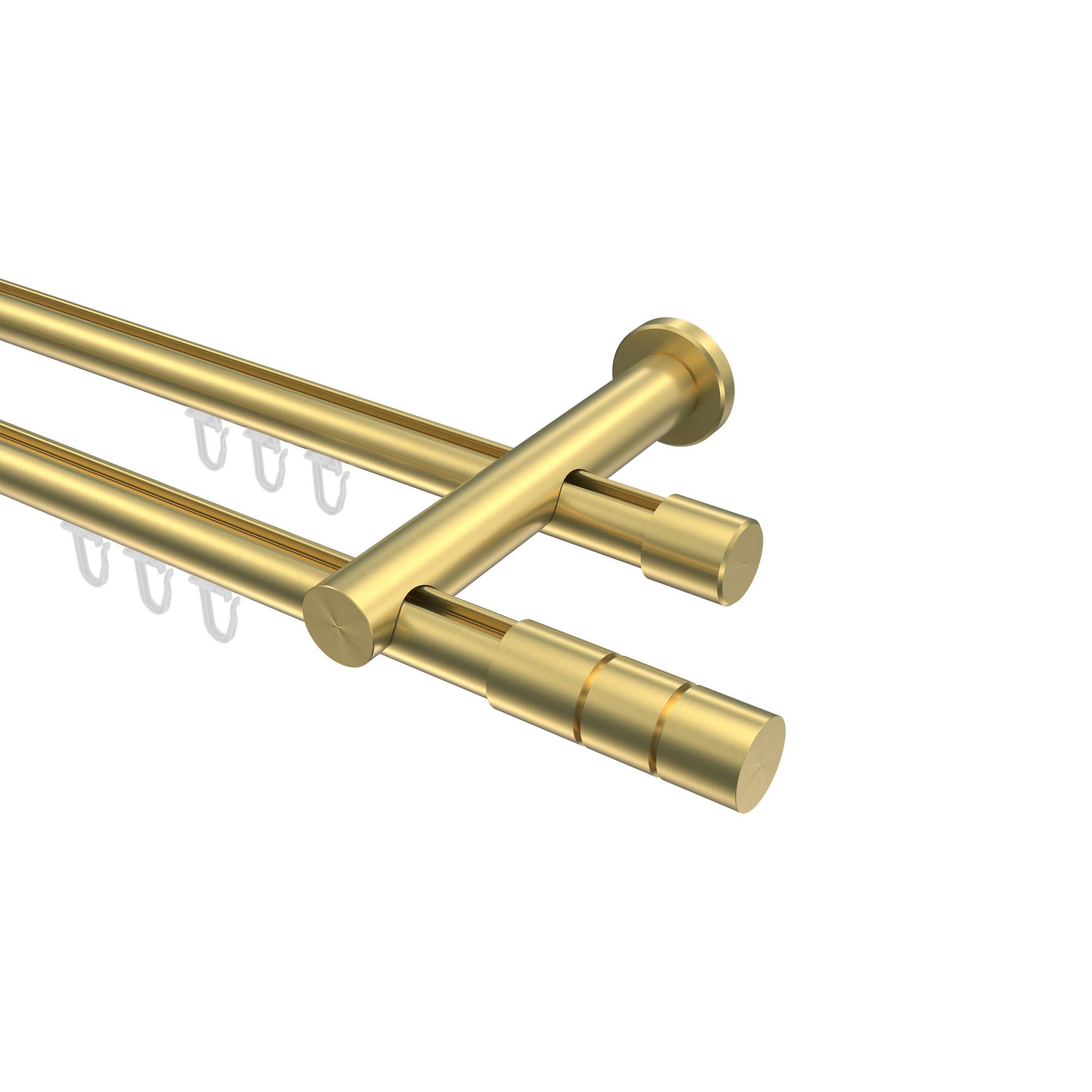 GARDINENSTANGE INNENLAUF Platon Elanto 260 cm (geteilt in 2 x 130 cm), 2-läufig, 20 mm Ø Messing-Optik - Messingfarben, Metall (260cm) - INTERDECO