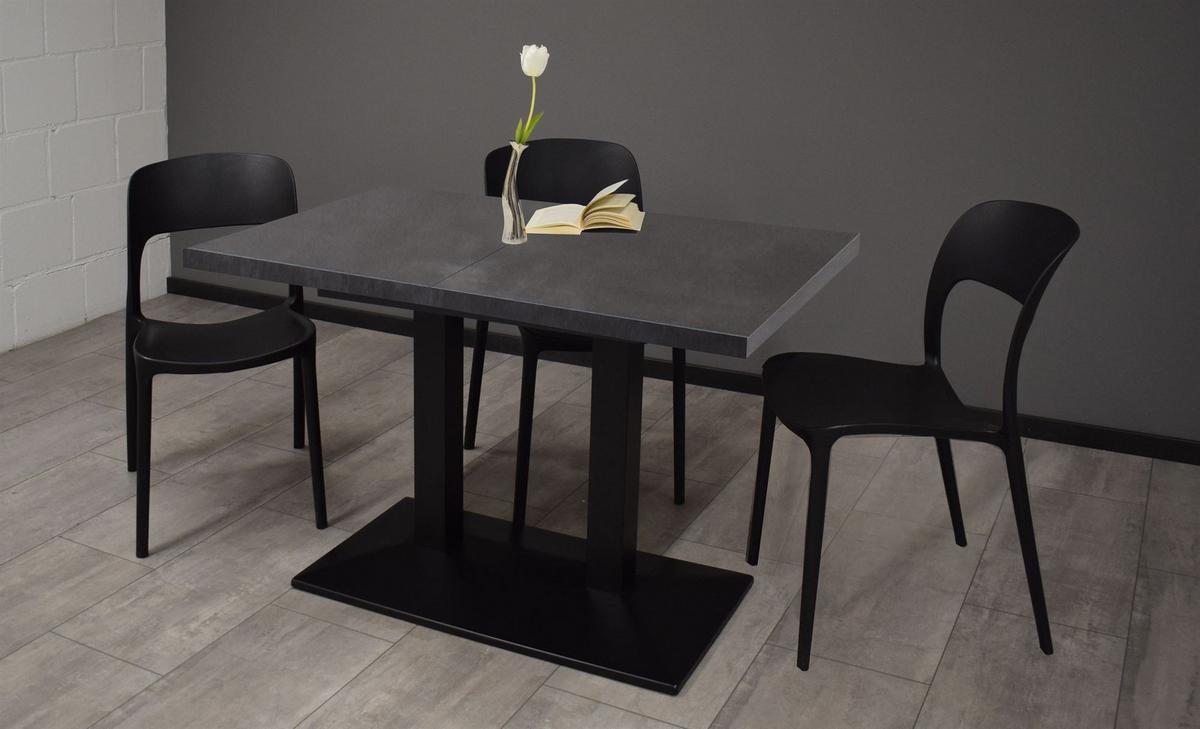 BARTISCH ausziehbar Eleen 120x70x72 Schwarz/Graphit - Schwarz/Grau, Metall (120/70/72cm) - 58aufmkessel