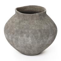 KERAMIKVASE rund, in Erdtönen, H 23,5 cm - Grau, Keramik (23.5cm) - Hometopia