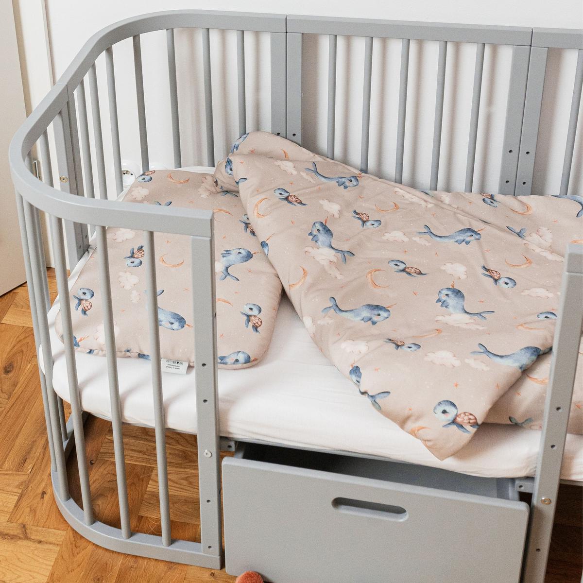BABY Bambus-Bettwäsche Wale - Cappuccino, Textil (90/120cm) - waldin