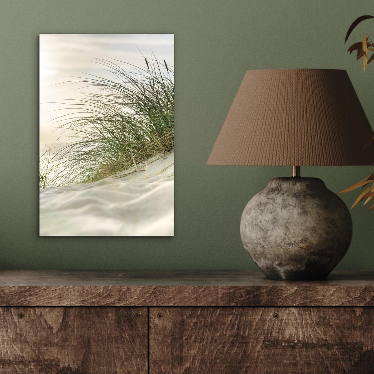 METALLBILD Dünen mit Strandhafer in der Sonne des Nationalparks Schleswig-Holsteinisches Wattenmeer 20x30 cm - Creme, Metall (20/30cm) - MuchoWow