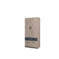 KLEIDERSCHRANK Eiche Wellington, Graphit 91/198/54 - Eichefarben/Graphitfarben, Holzwerkstoff (91/198/54cm) - RAUMHIRSCH FURNITURE