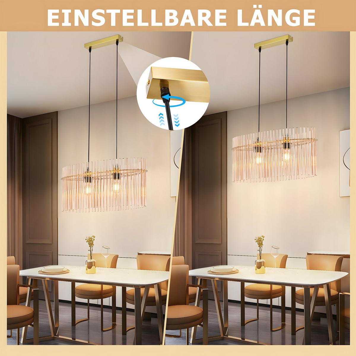 PENDELLEUCHTE Ivy 25/60/150 cm - Goldfarben, Glas (25/60/150cm) - ZMH