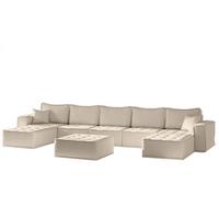 WOHNLANDSCHAFT Sande In Raven - Creme, Holzwerkstoff/Textil (452/85/192cm) - Fun Möbel