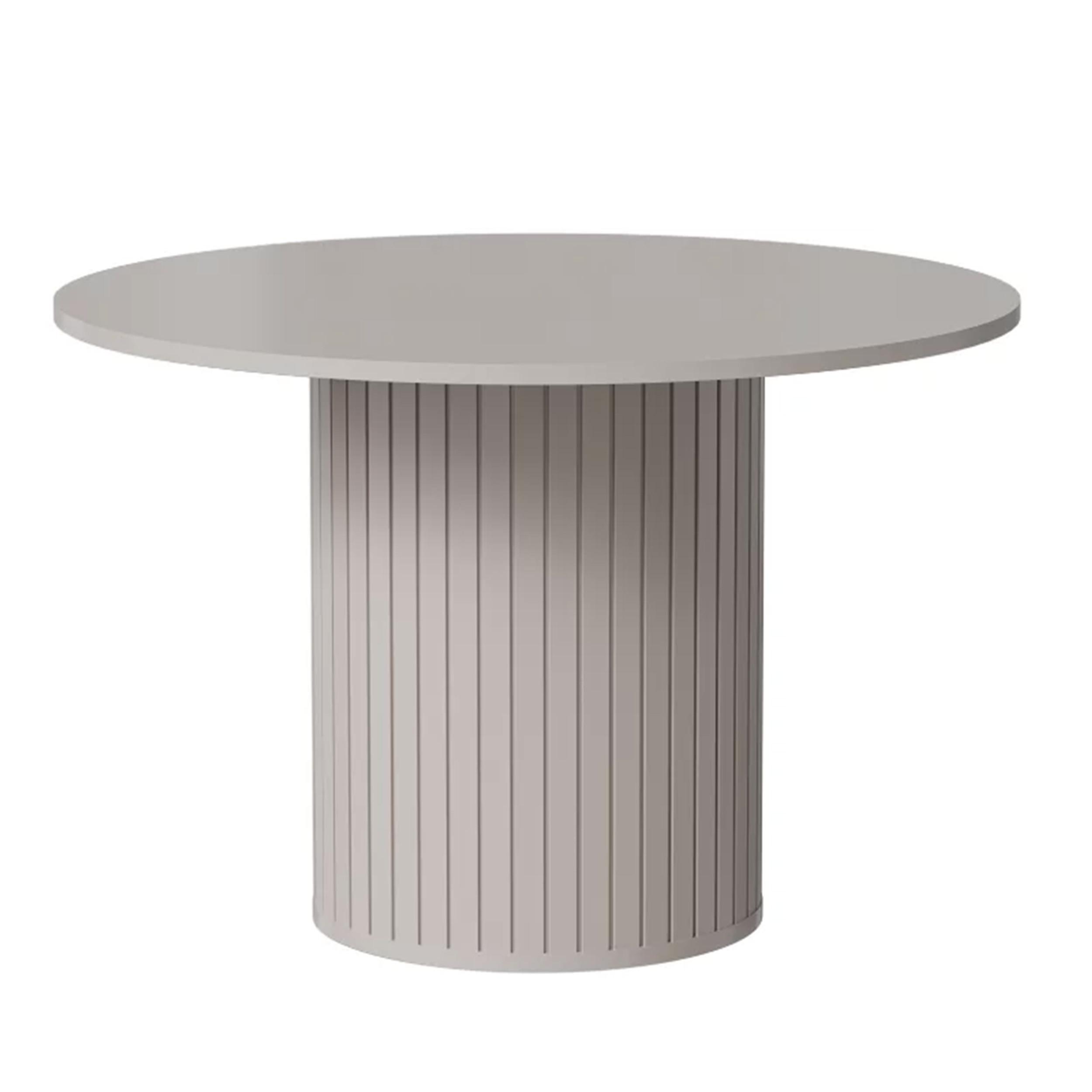 ESSTISCH rund mit geriffeltem Sockel, Cashmere - Creme, Holzwerkstoff (120/120/75cm) - Idohome