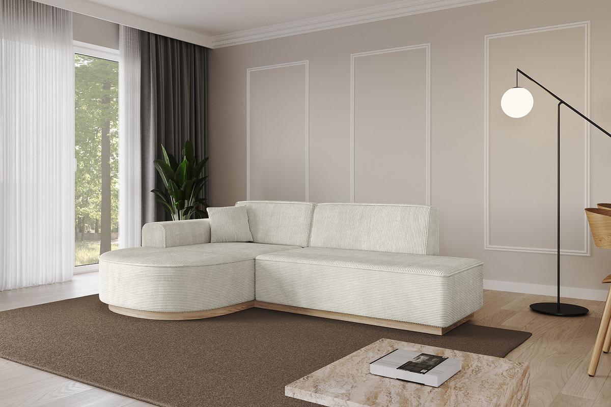 ECKSOFA Ottomane Links ARRIO-L1 - 243x171x83 cm Creme - Hellgrau/Creme, Holzwerkstoff/Textil (243/171cm) - ALTDECOR