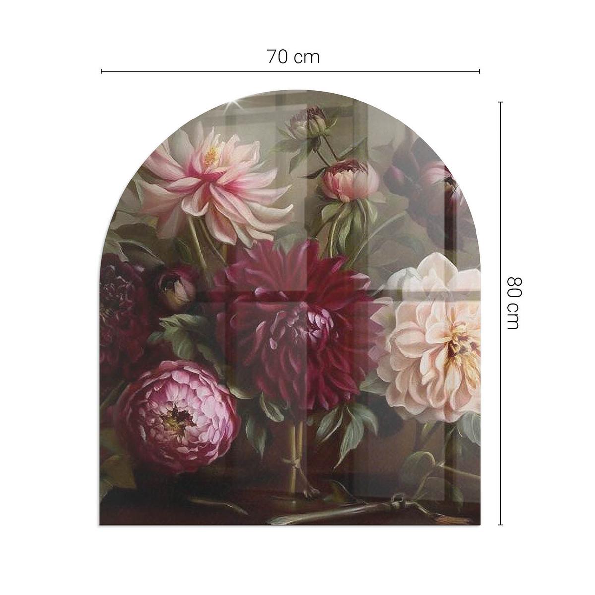 GLASPLATTE für Kamin 80x70 cm - Weinrot, Glas (80/70/0.4cm) - TULUP