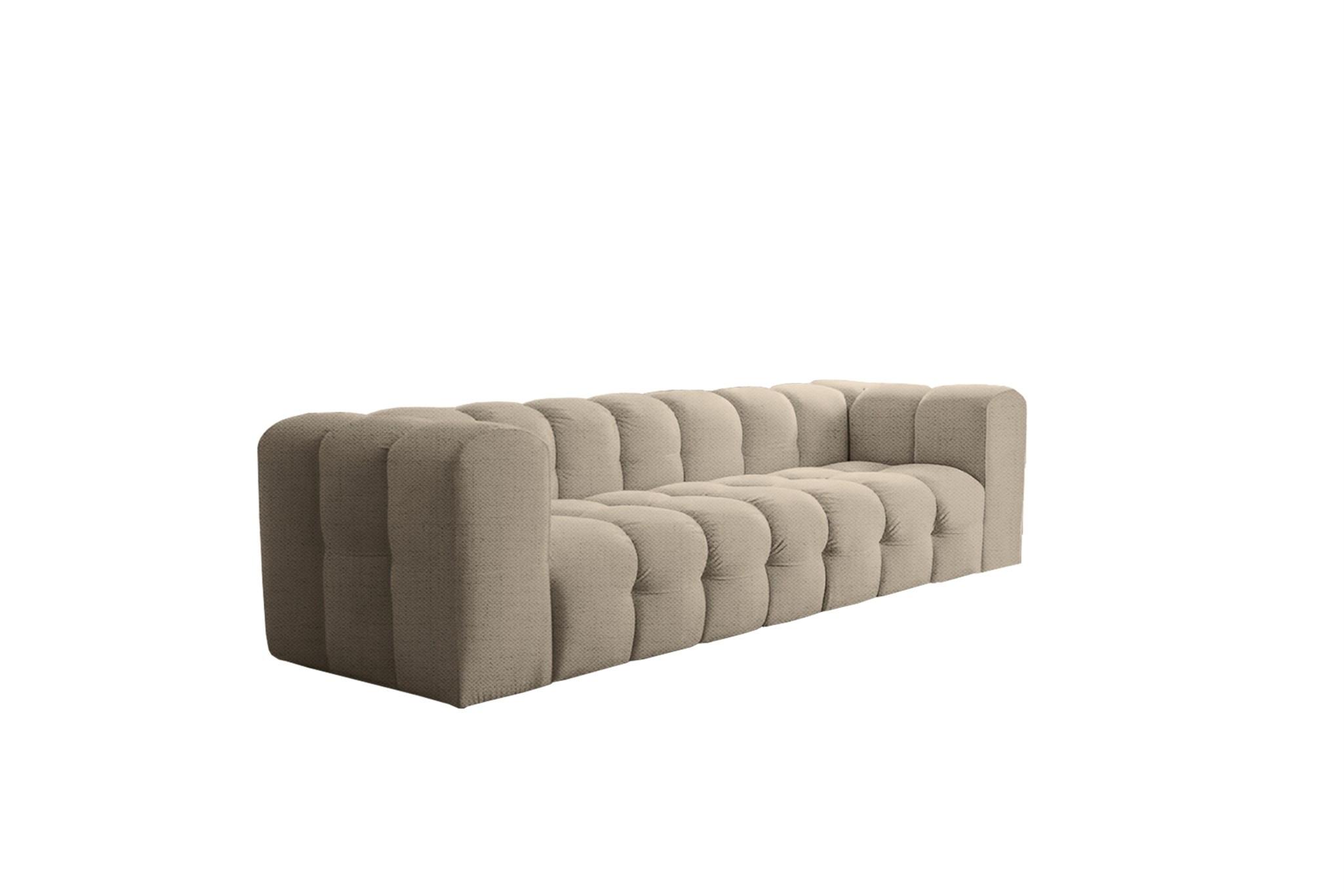 SOFA 4-sitzer Solvie In Moly - Beige, Holzwerkstoff/Textil (250/75/106cm) - Fun Möbel