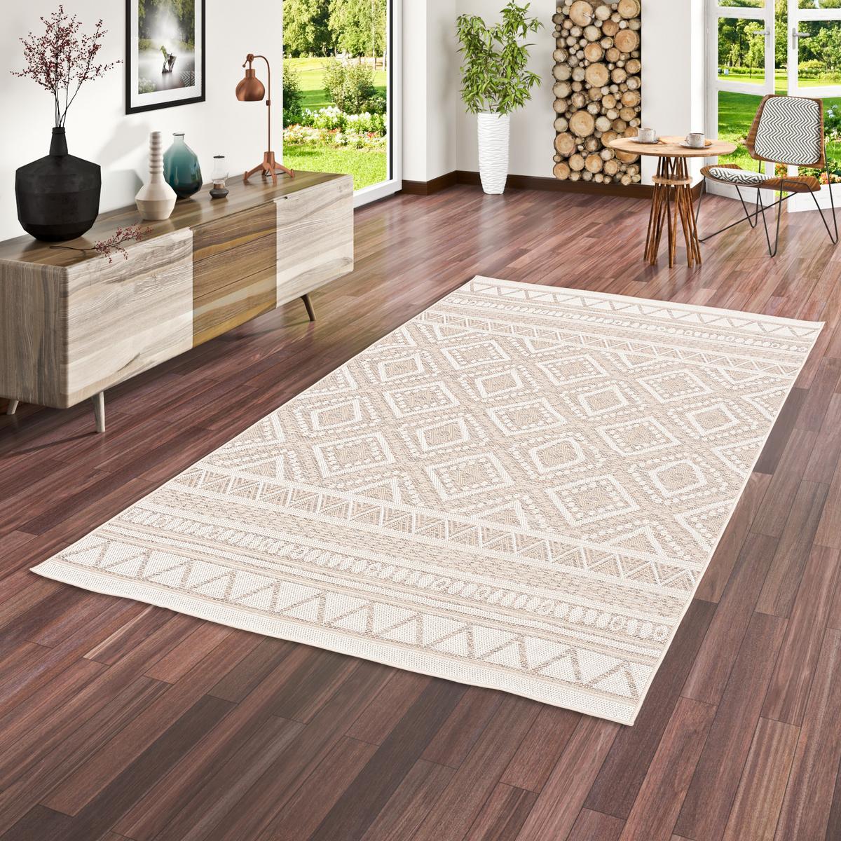 IN & OUTDOOR TEPPICH FLACHGEWEBE OTTAWA ETHNO - Beige, Textil (200/290cm) - Pergamon