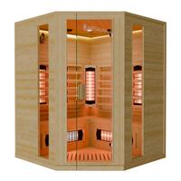 INFRAROTKABINE Nyborg E150V mit Vollspektrum-, Flächenstrahlern & Hemlockholz - Naturfarben, Holz (150/190/150cm) - Artsauna