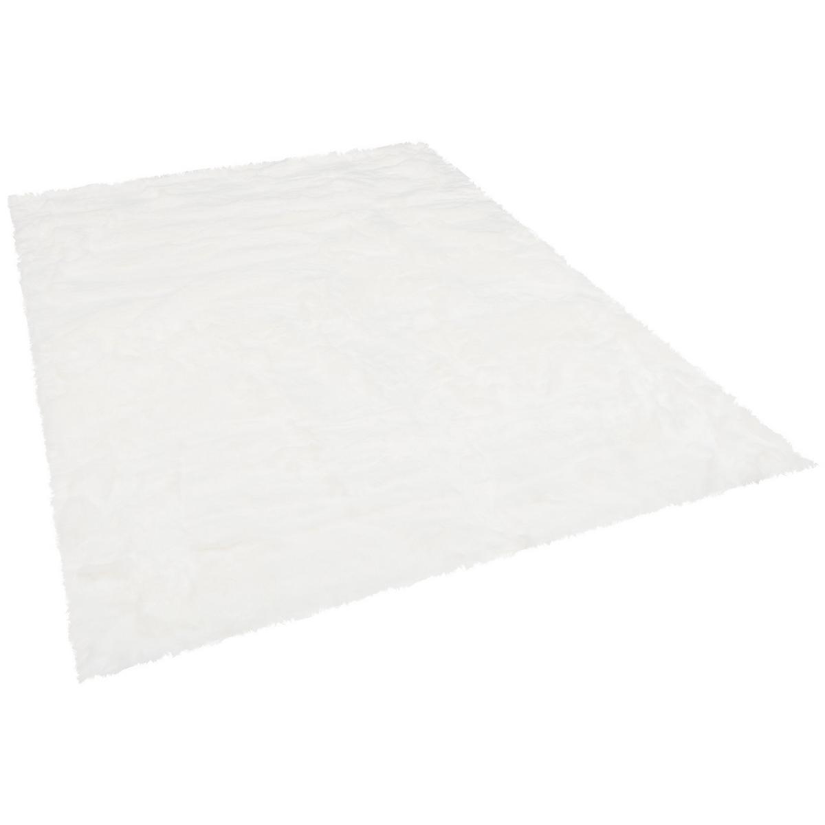 LUXUS SUPER SOFT FELLTEPPICH ASPEN MELIERT - Weiß, Textil (140/180cm) - Pergamon