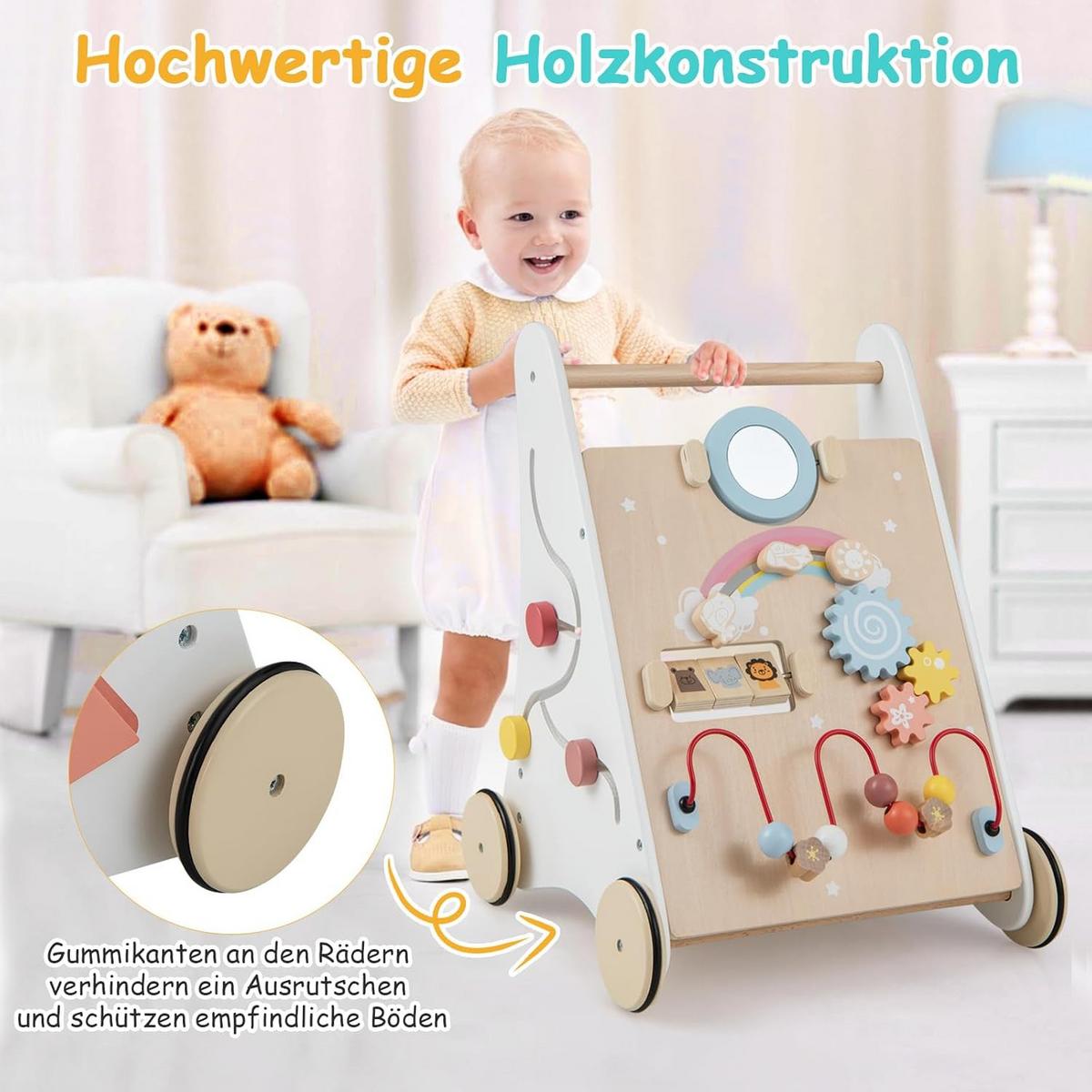 LAUFLERNWAGEN Weiß - Weiß, Holz (35/45/33cm) - COSTWAY