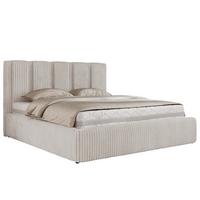 POLSTERBETT SAVINO CLASSIC 180/200 - Beige Cord - Multipocket-Matratze - Beige, Textil (180/200cm) - MKS