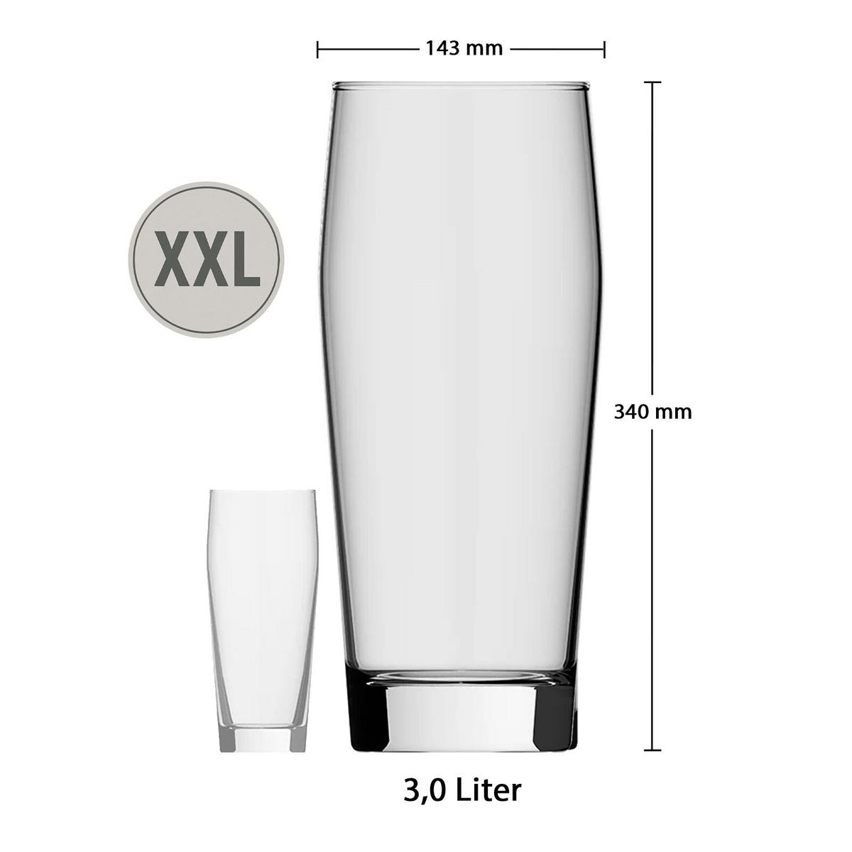 WILLI BECHER RIESEN-BIERGLAS Ranft transparent 3,0 Liter - Transparent, Glas (3L) - Rastal