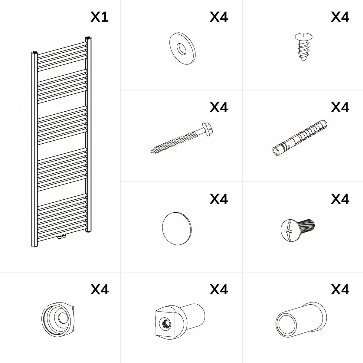 HEIZKÖRPER Handtuchheizkörper wasserführend 75/40/3,5 cm - Weiß, Metall (40/75/3cm) - EMKE