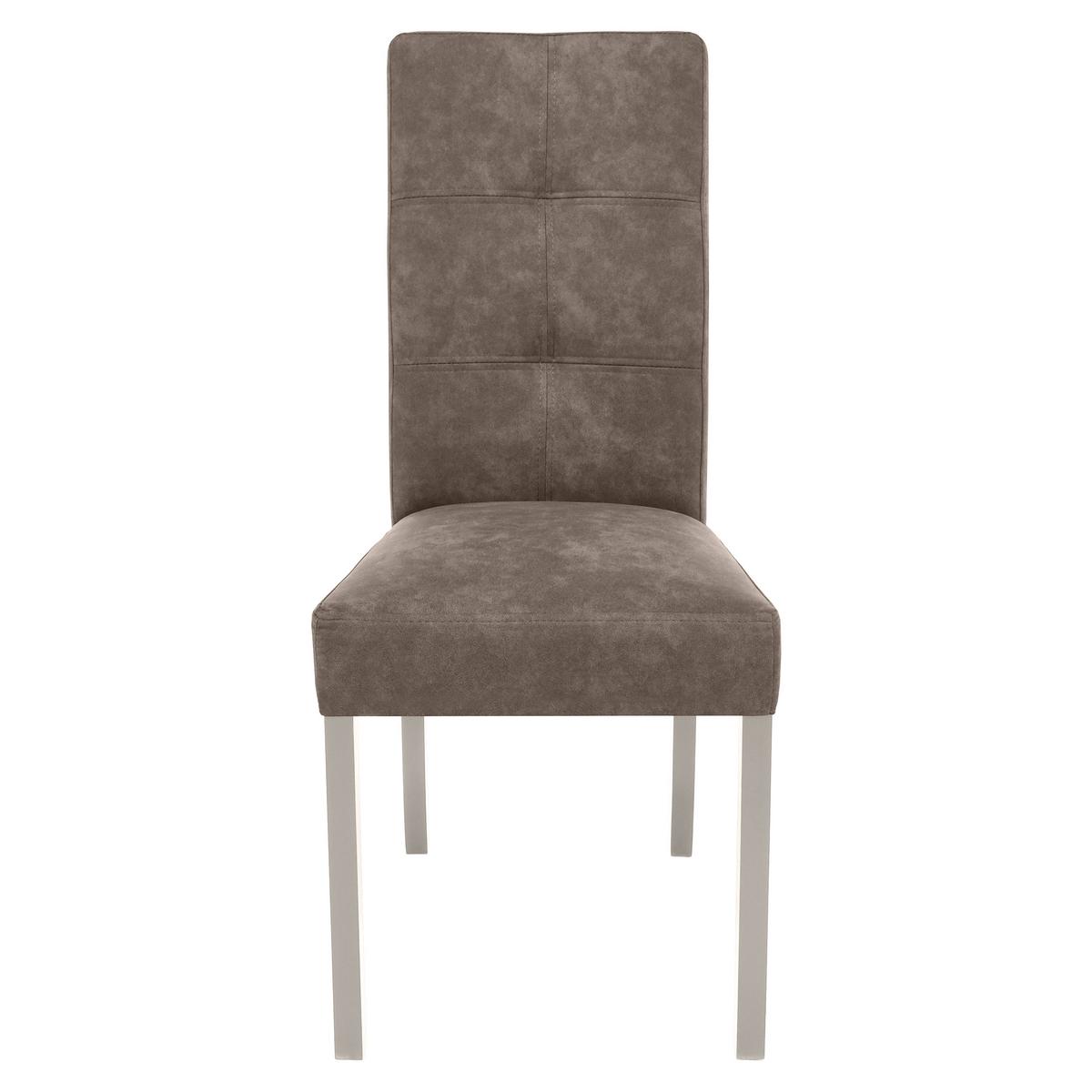 STUHL Solis mit kaschmirfarbenen Holzbeinen, Polsterstuhl, Braun - Kaschmir/Braun, Holz (45/100/42cm) - Beautysofa
