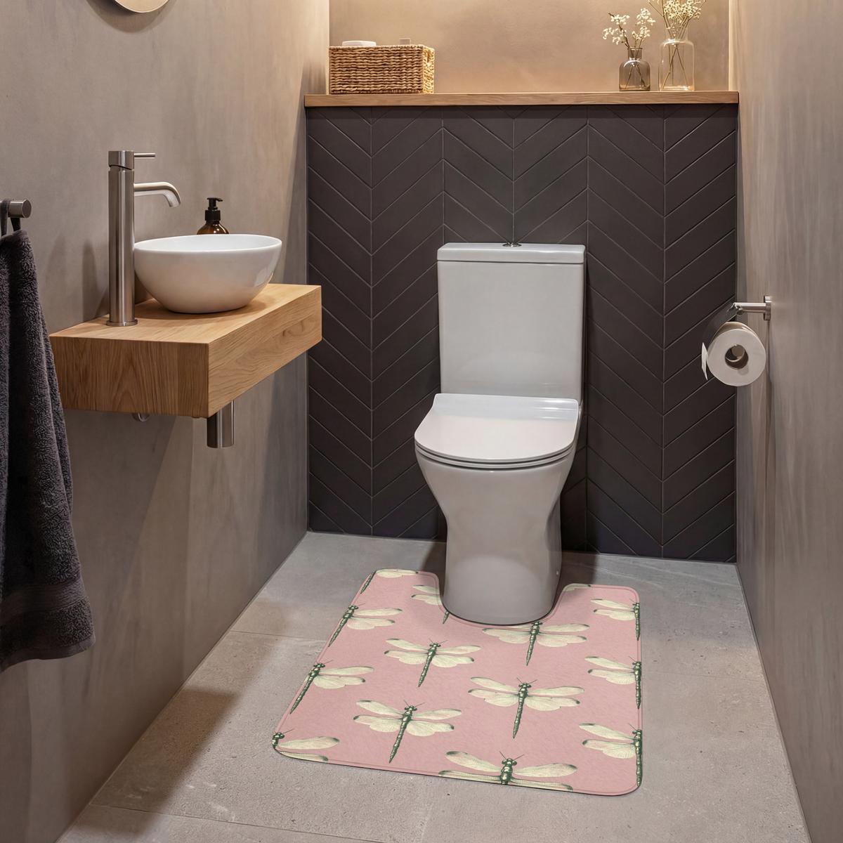 WC-VORLEGER Lillibells - Muster - Rosa Toilettenvorleger 55x60 cm - Rosa, Textil (55/1cm) - OnlyWow